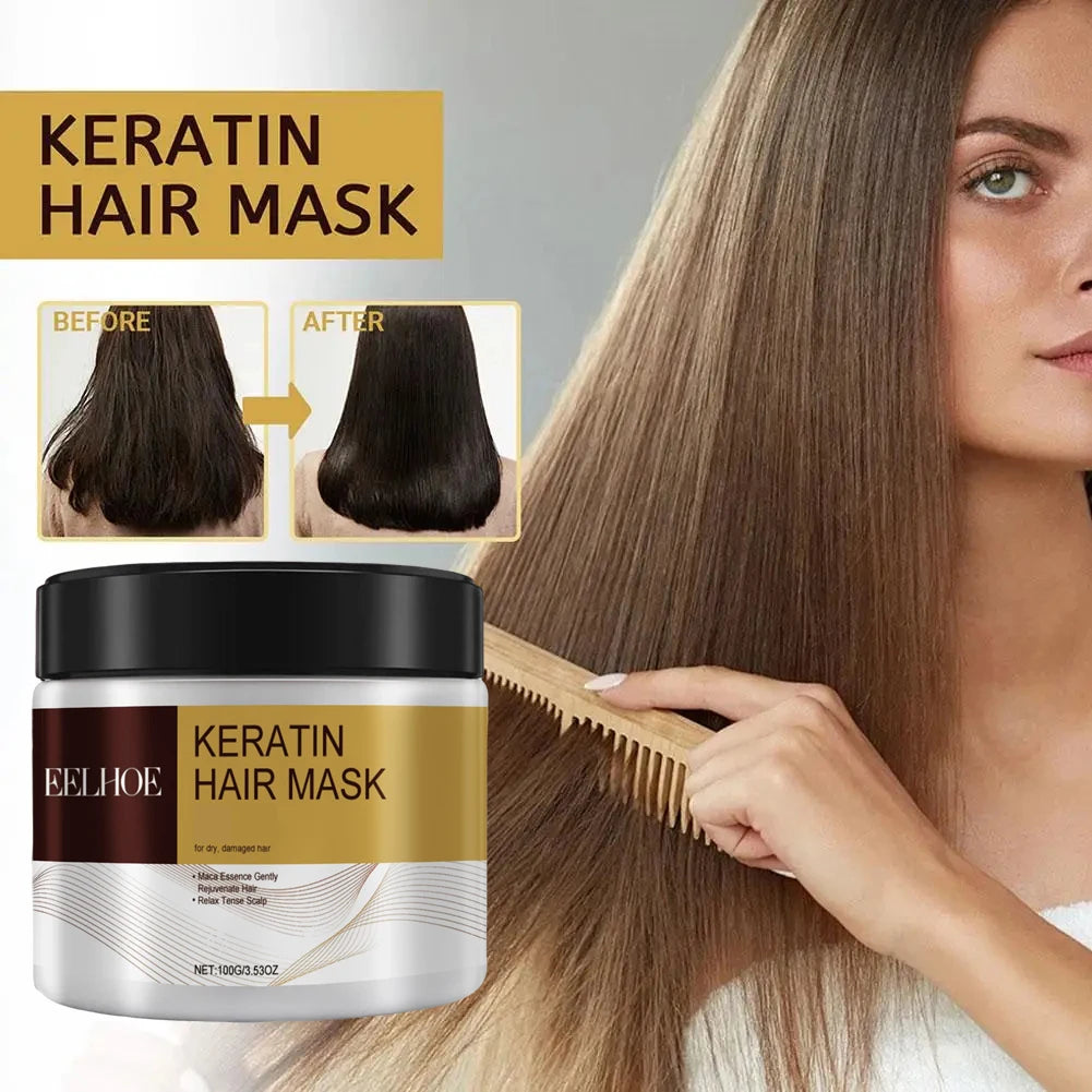 100g Collagen Hair Mask Keratin Hair Treatment Deep Repair Argan Oil Collagen Essence Keratin Conditioner For Dry Damaged Hair