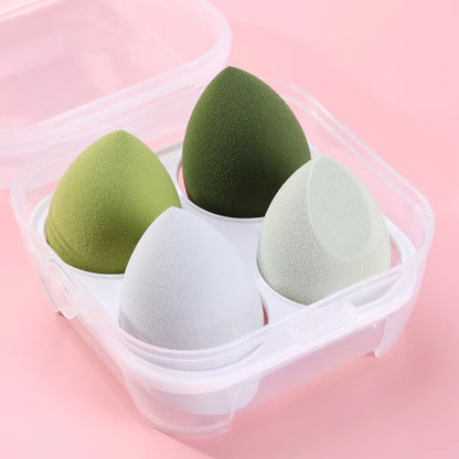 Sponge 4pcs/Set Makeup Puff Cosmetic Latex Soft Beauty Ball Foundation Powder With Box Wet and Dry Colorful Makeup Tool