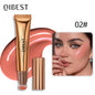 QIBEST Cream Bronzer Contour Blusher Beauty Wand Highlighter Blush With Cushion Liquid Face Bronzer Wand Stick Applicator Makeup