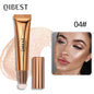 QIBEST Cream Bronzer Contour Blusher Beauty Wand Highlighter Blush With Cushion Liquid Face Bronzer Wand Stick Applicator Makeup